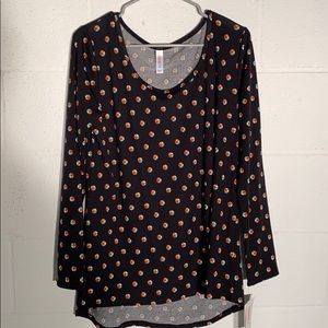 Lularoe long sleeve blk top scoop neck NWT